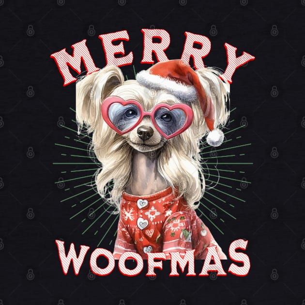 Funny Chinese Crested Dog Santa  Christmas Design by Tintedturtles